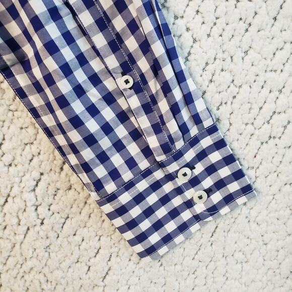 Untuckit Shirt Womens 4 Blue White Gingham Long Sleeve Preppy Classiccore 34x30 - Picture 8 of 9
